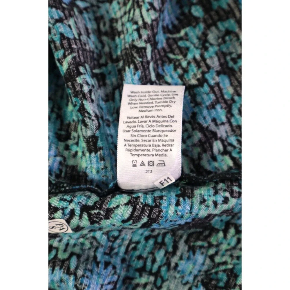 Terra & Sky Women's 3X Dress Blue Floral Cottagecore‎ Peasant Spring Drape NWTs